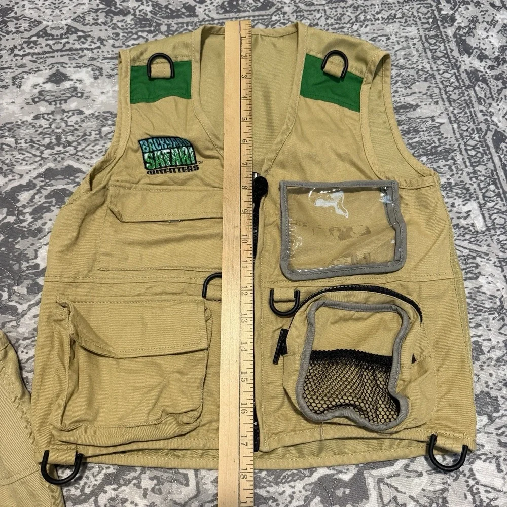 Backyard Safari Outfitters Kids Cargo Fishing Vests Tan Khaki Set of 2 M